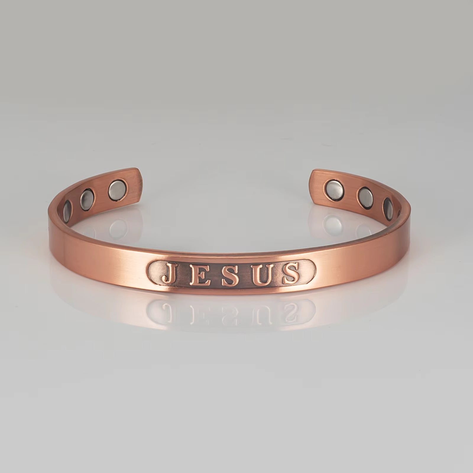 JESUS Copper Cuff – Light-Revealed Edition-Cross Bracelet-Auswara