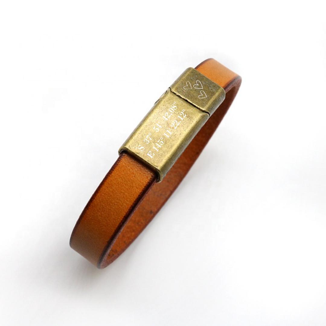 Legacy Engraved Leather Bracelet-Personalised Bracelet-Auswara