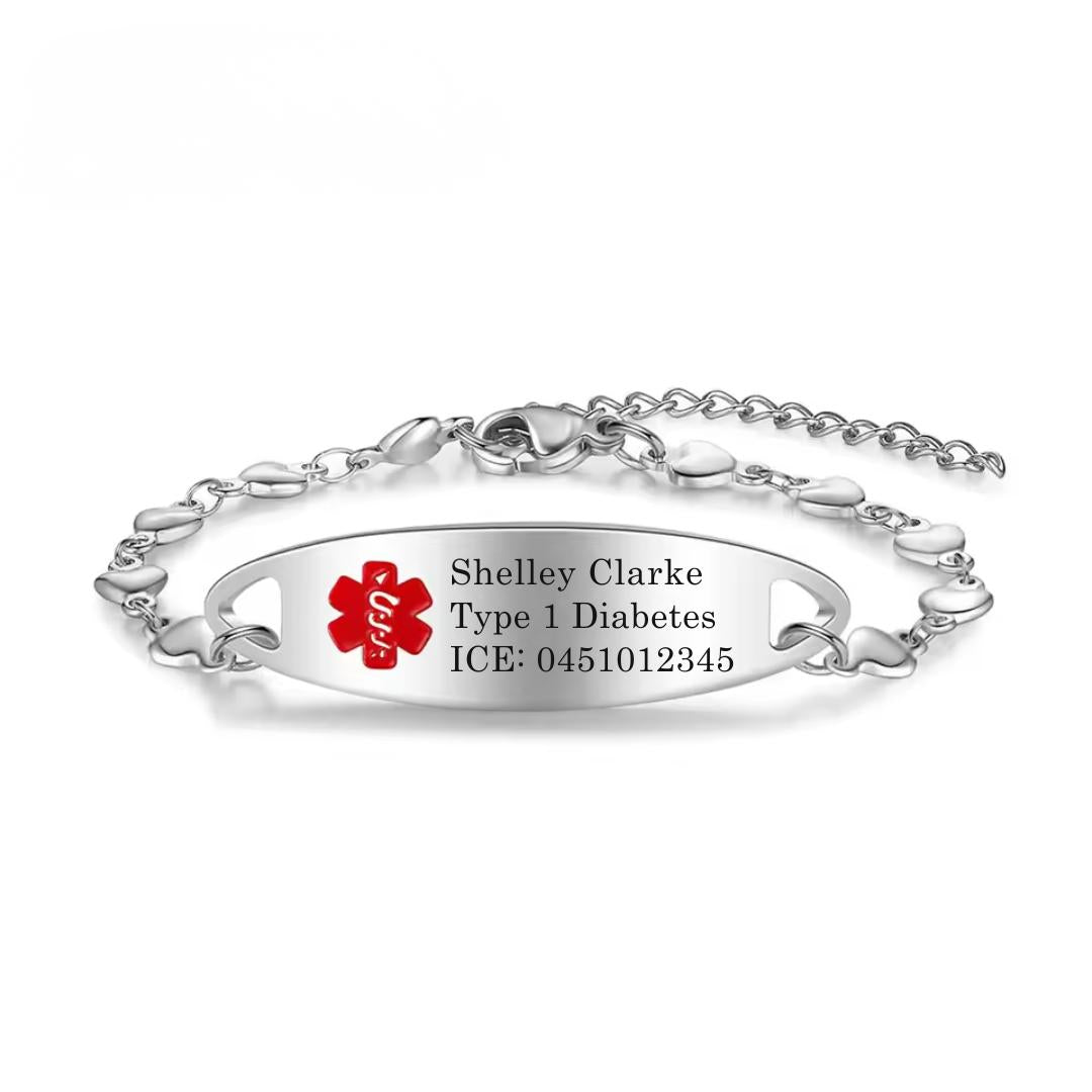 Lifeline Hearts Medical Alert Bracelet-Medical ID Bracelet-Auswara