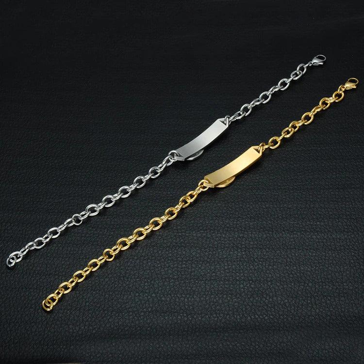 Personalised Medical Alert Gold/Silver Colour Bracelet-Medical ID Bracelet-Auswara