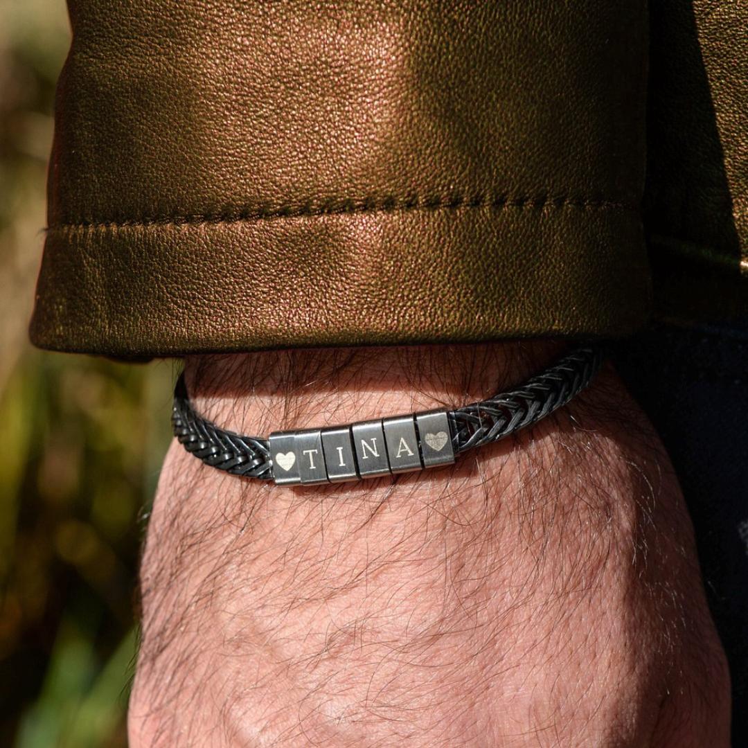 LinkChain Name Bead Bracelet-Personalised Bracelet-Auswara