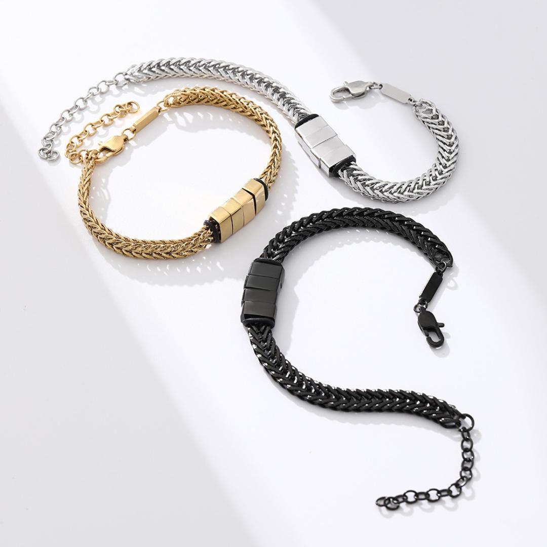 LinkChain Name Bead Bracelet-Personalised Bracelet-Auswara