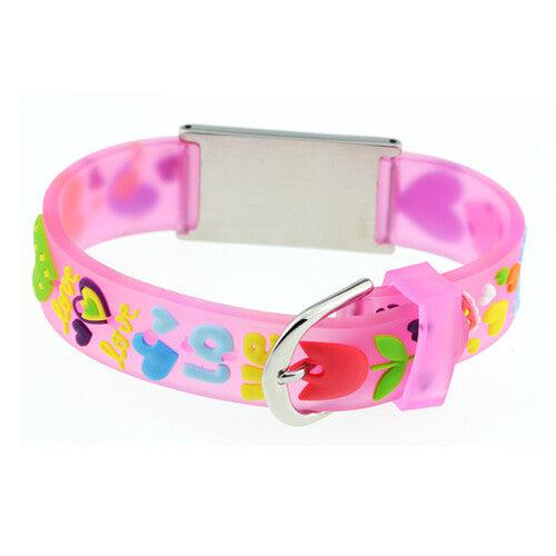 Love Heart Medical Alert Kids Bracelet-Kids Medical Alert Bracelet-Auswara