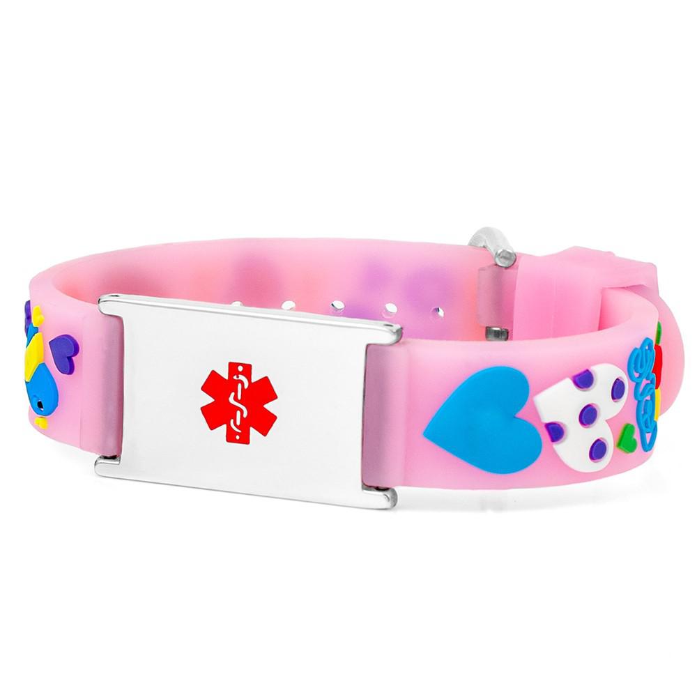 Love Heart Medical Alert Kids Bracelet-Kids Medical Alert Bracelet-Auswara