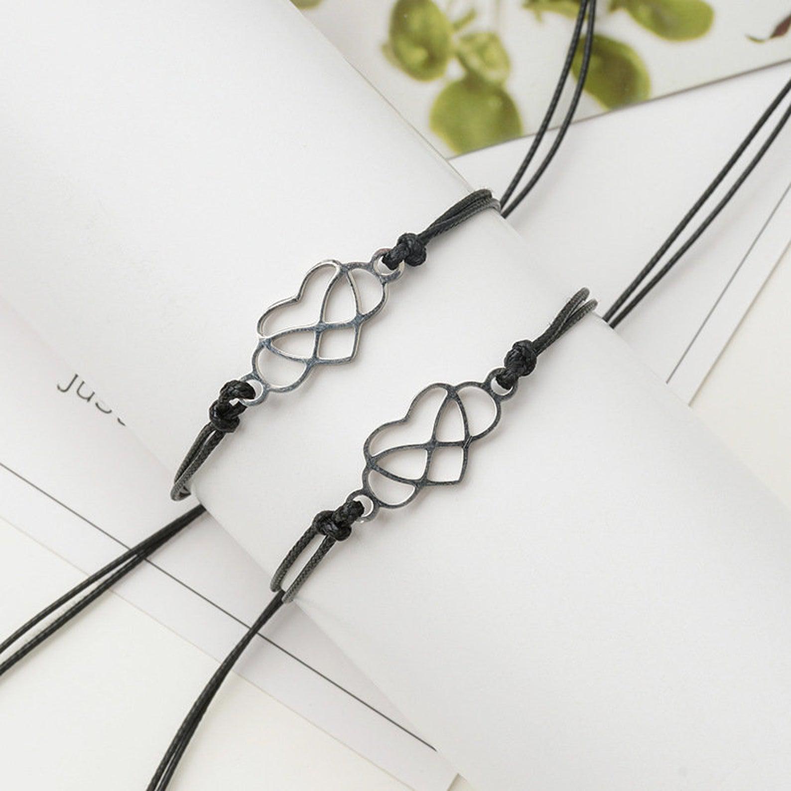 Heart Infinity Friendship Bracelet Set-Friendship Bracelets-Auswara