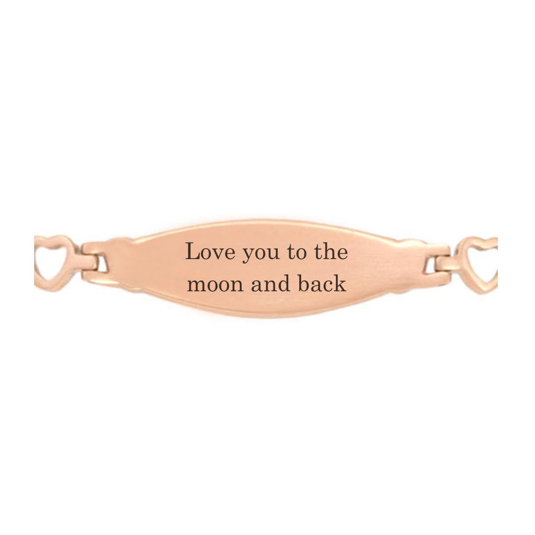 LustraLink Dual Engraving Heart Link Bracelet-Women Bracelets-Auswara