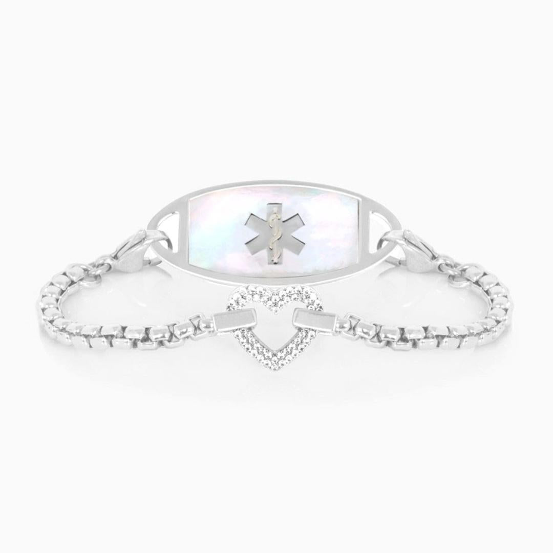 Lustre Heart Women’s Medical ID Bracelet-Medical ID Bracelet-Auswara