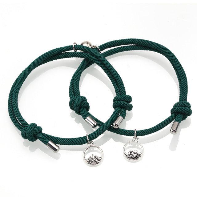 Magnetic Green Rope Friendship Bracelets-Friendship Bracelets-Auswara