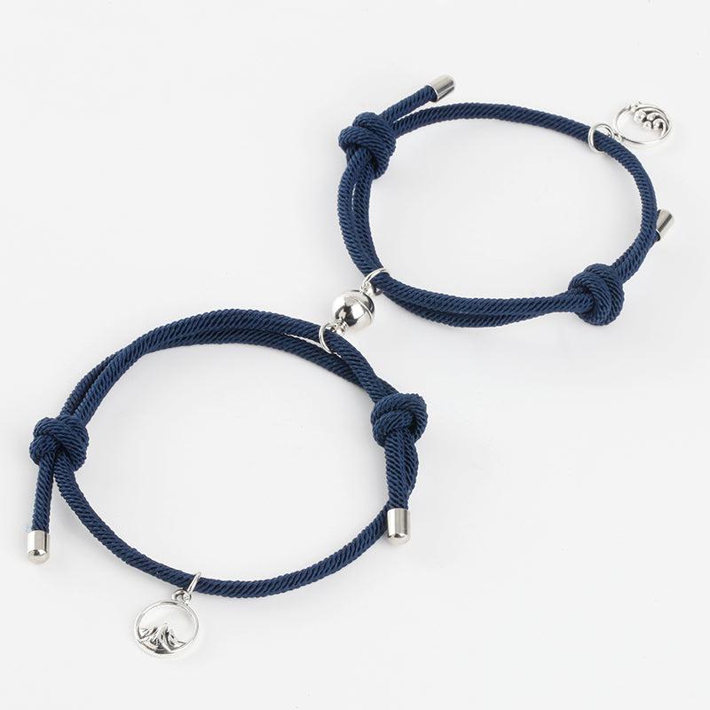 Magnetic Navy Rope Friendship Bracelets-Friendship Bracelets-Auswara