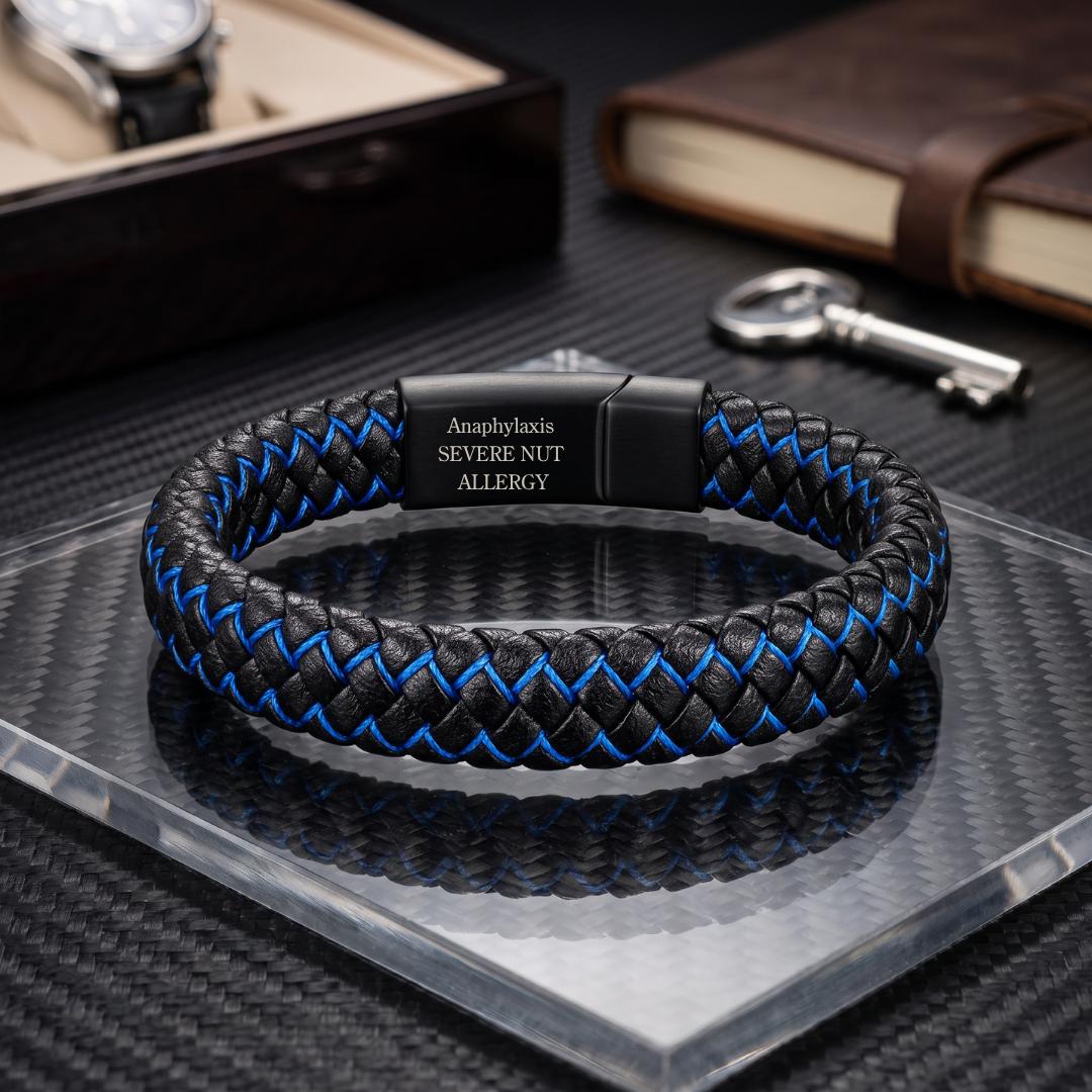 MedCore Braided Leather Medical ID Bracelet-Medical ID Bracelet-Auswara