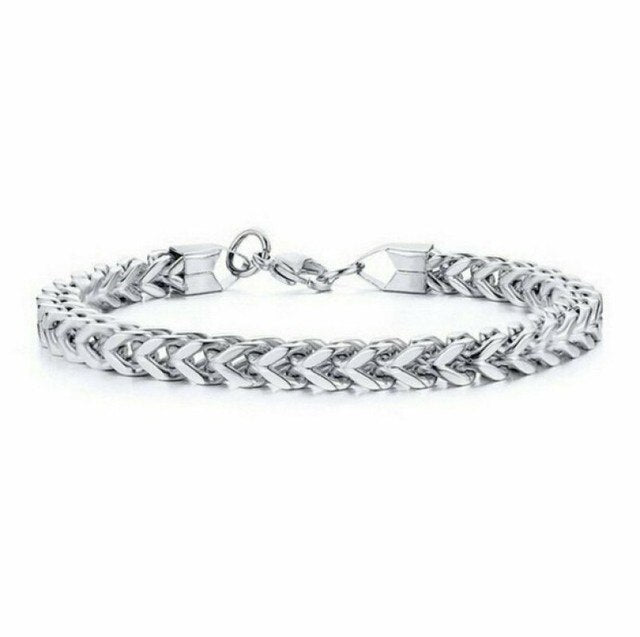 Men’s Silver Chain Bracelet-Chain Bracelet-Auswara