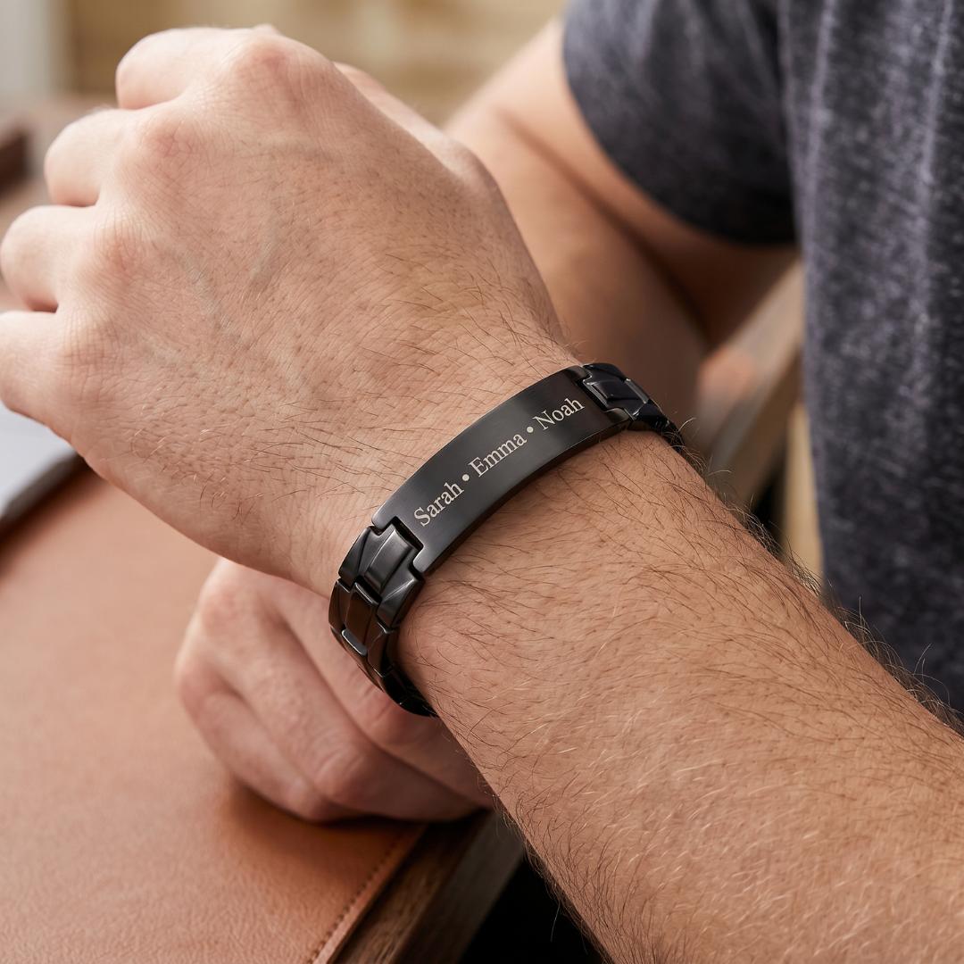 Meridian Personalised Men’s Bracelet-Personalised Bracelet-Auswara