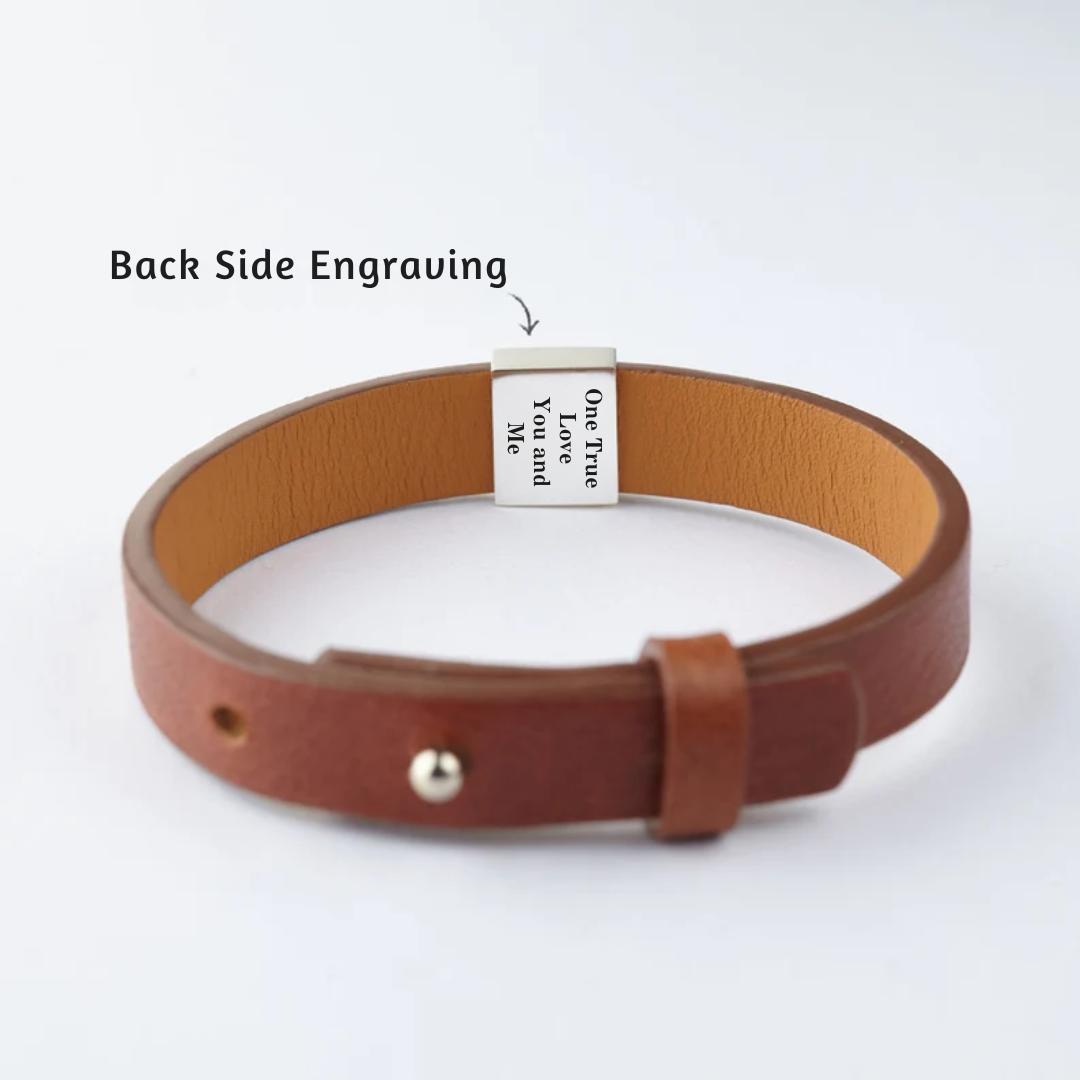 Minimaluxe Engravable Leather Bracelet-Personalised Bracelet-Auswara