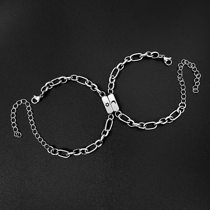Moon and Star Couples Bracelet Set-Couple Bracelet-Auswara