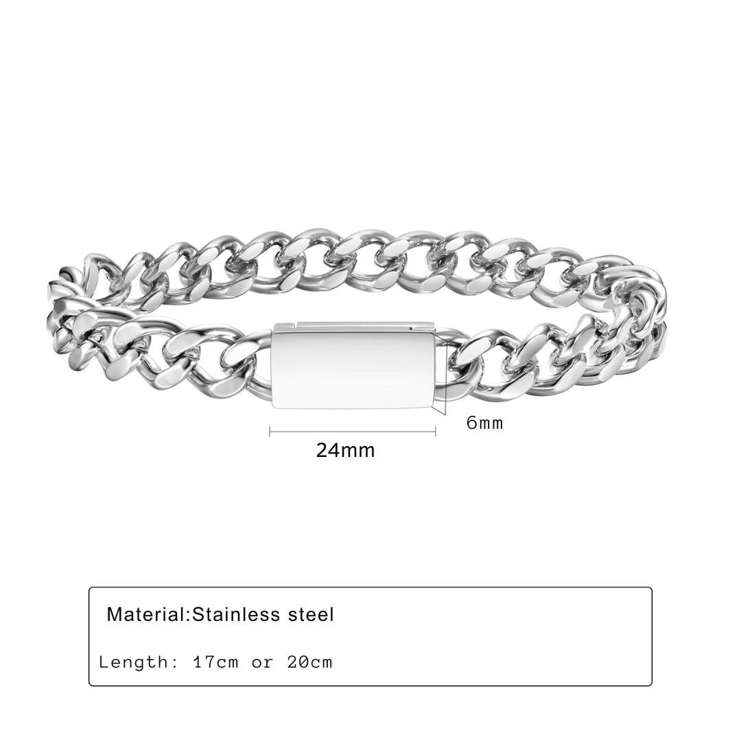 Nova Personalised Clasp Bracelet-Personalised Bracelet-Auswara