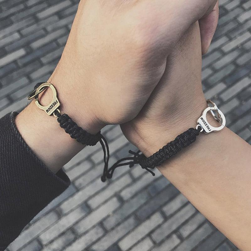 Partners in Crime Handcuff Bracelet Set-Couple Bracelet-Auswara