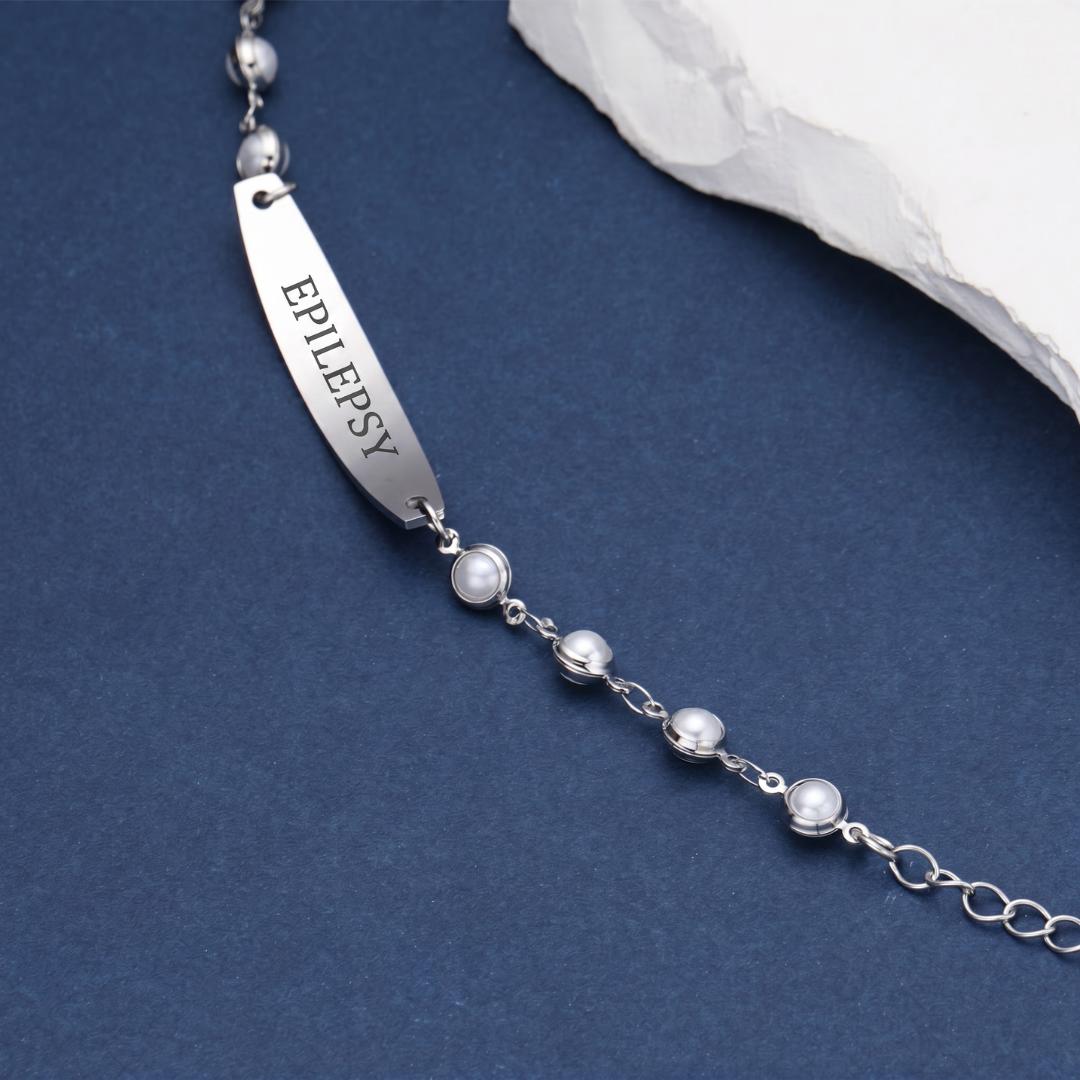 Pearl Grace Personalised Women Medical ID Bracelet-Medical ID Bracelet-Auswara