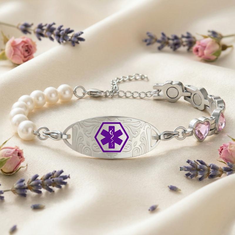Pearlina Personalised Medical ID Bracelet-Medical ID Bracelet-Auswara