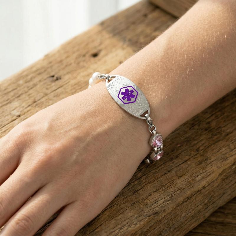 Pearlina Personalised Medical ID Bracelet-Medical ID Bracelet-Auswara