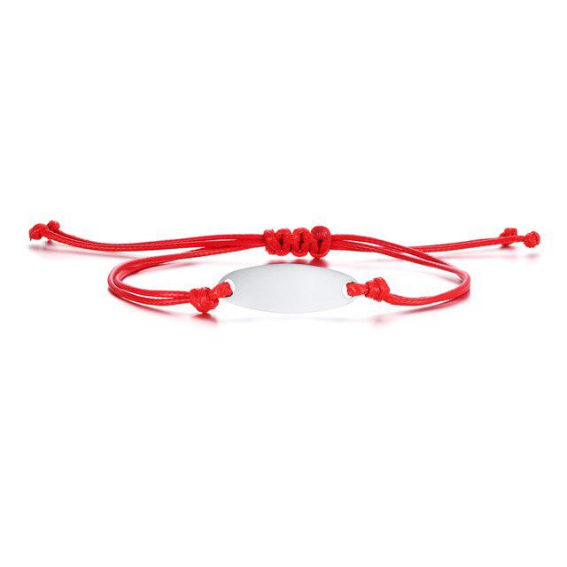 Personalised Adjustable Red Rope Bracelet-Personalised Bracelet-Auswara