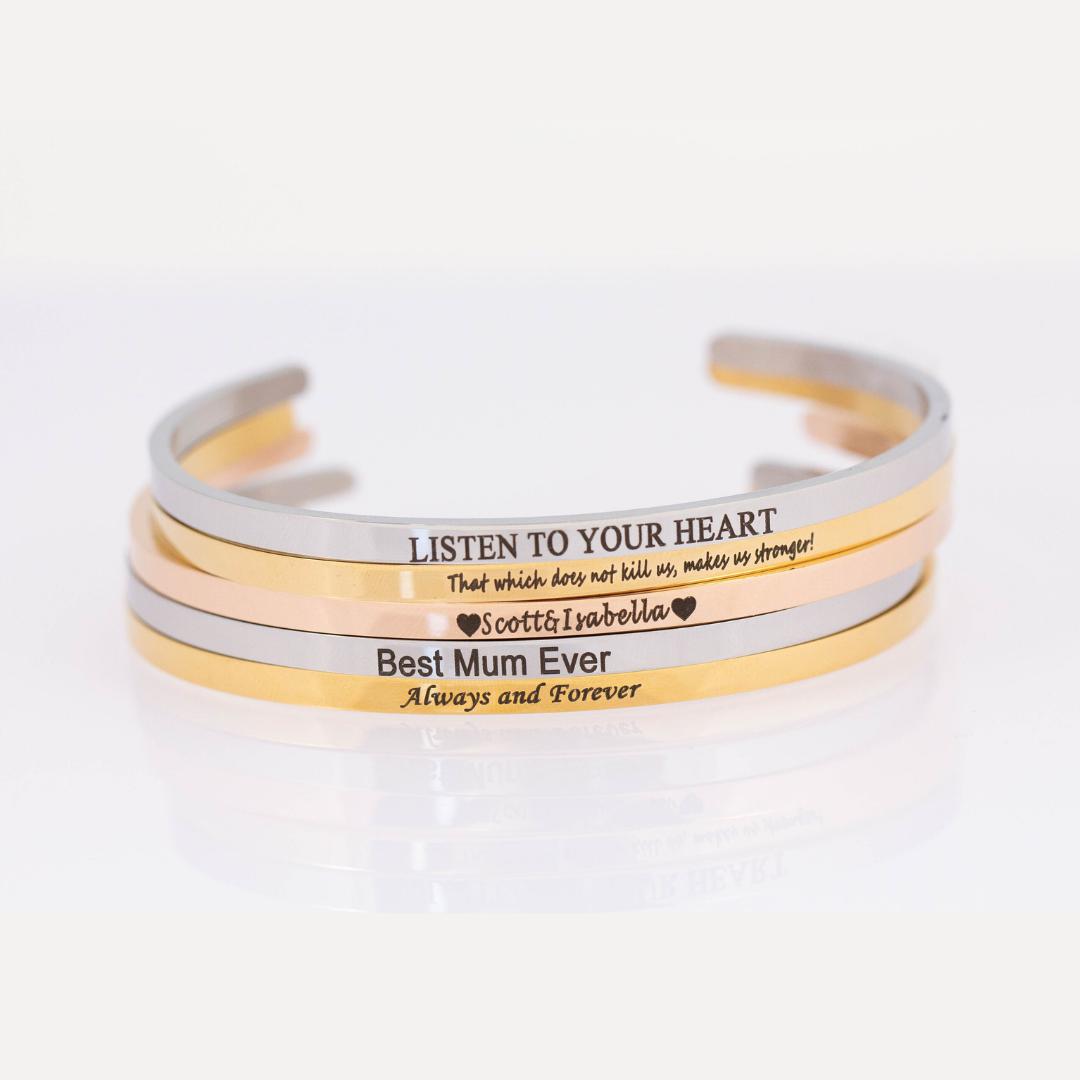 Personalised Custom Cuff Gift Set-Couple Bracelet-Auswara