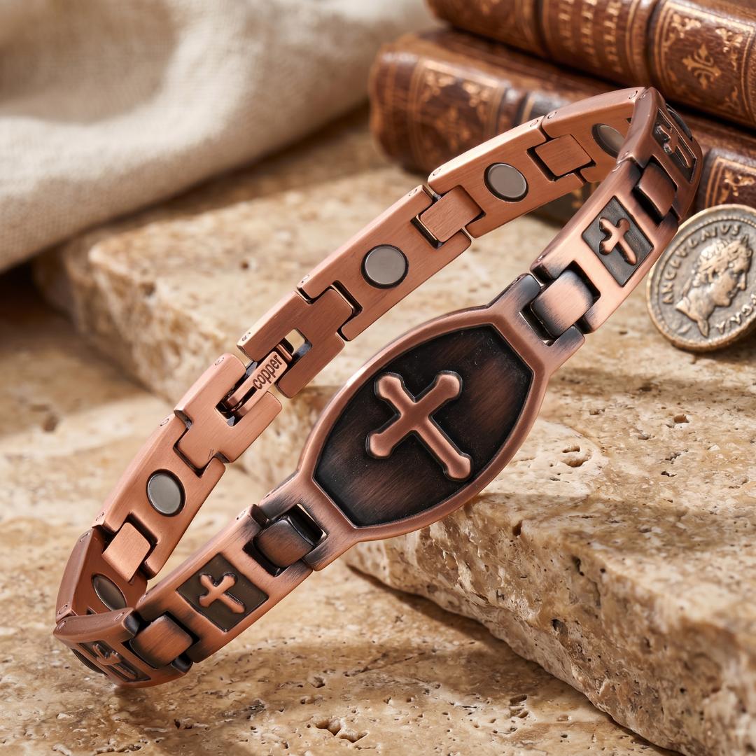 Personalised Cross Link Bracelet - Light-Revealed Limited Edition For Her-Cross Bracelet-Auswara