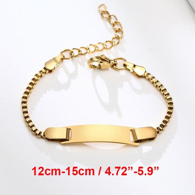 Personalised Gold Colour Child ID Bracelet-Kids Bracelet-Auswara