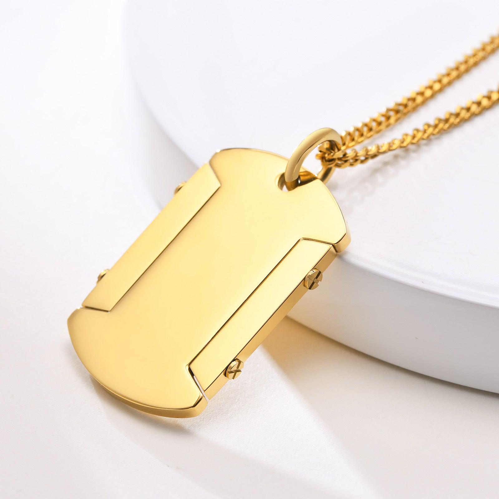 Personalised ID Dog Tag Necklace-Personalised Necklace-Auswara