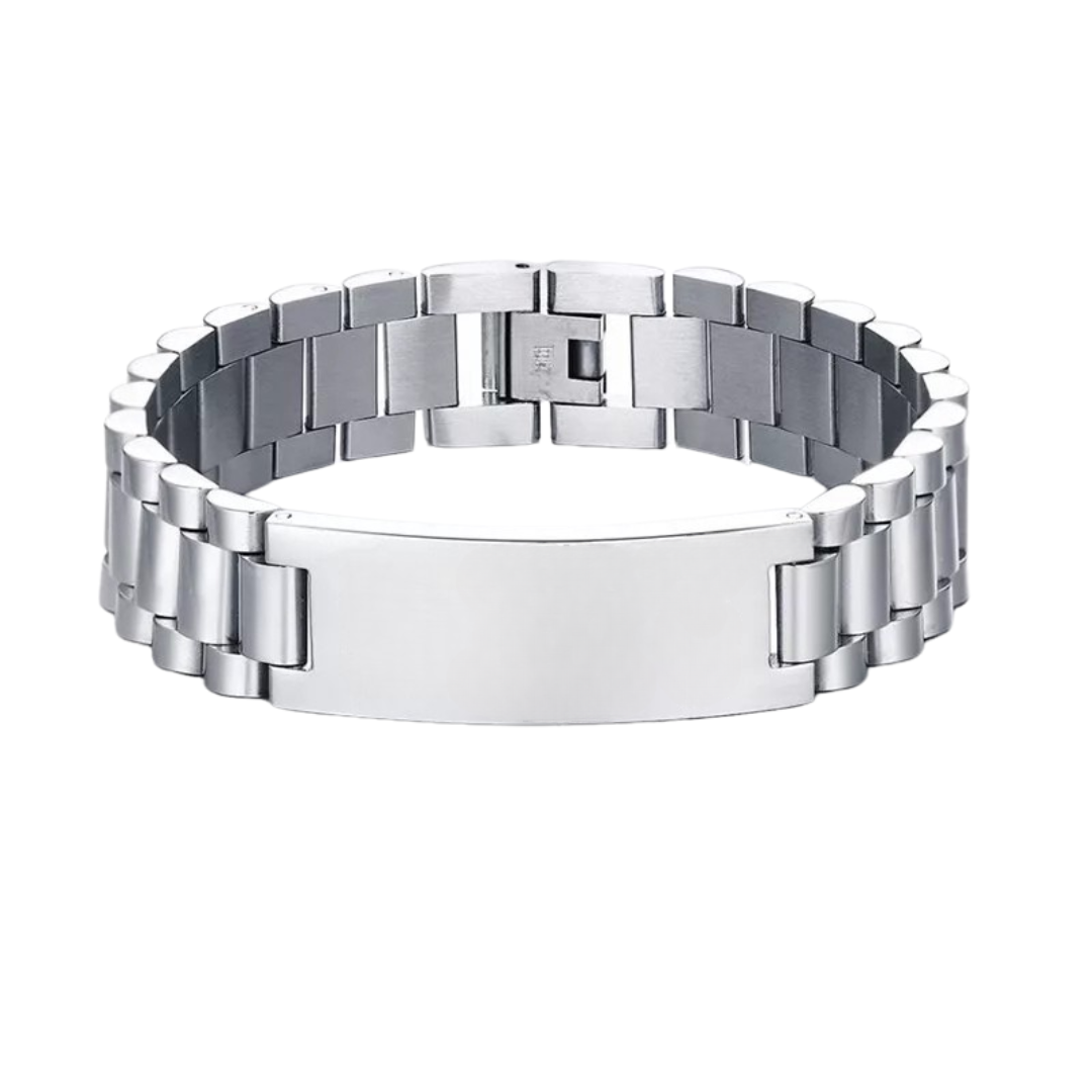 Personalised Lumira Steel Bracelet in Silver Colour