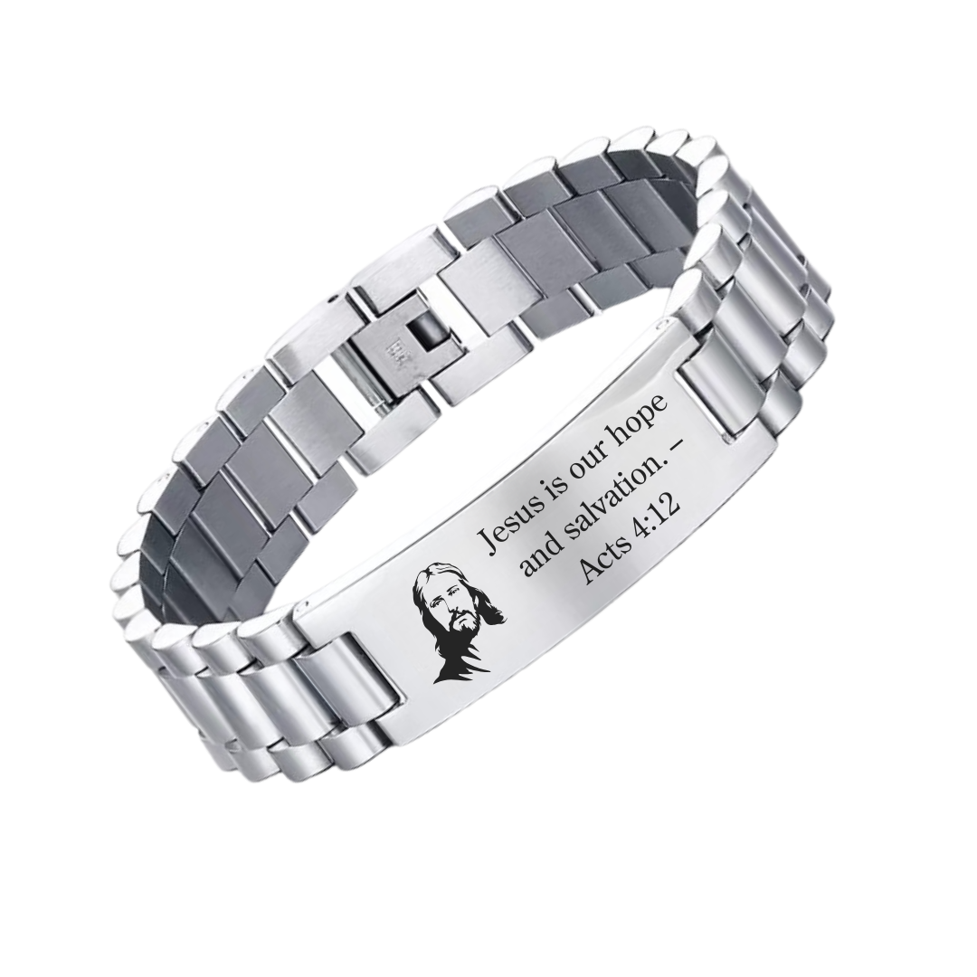 Personalised Lumira Steel Bracelet in Silver Colour