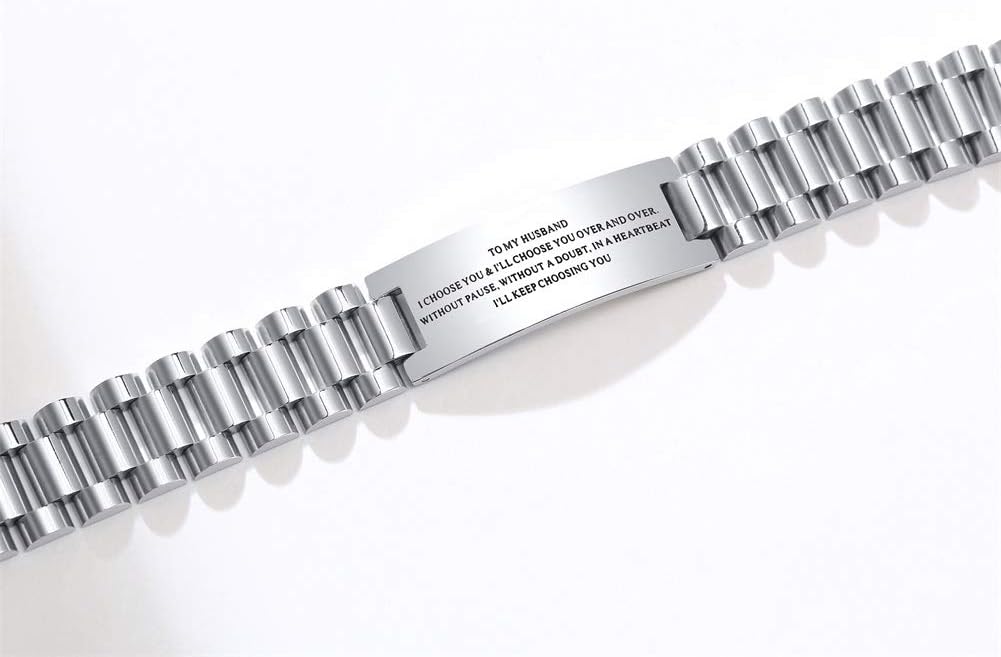 Eternal Elegance Personalised Men's Stainless Steel Bracelet (OLD TEMPLATE)-Personalised Bracelet-Auswara