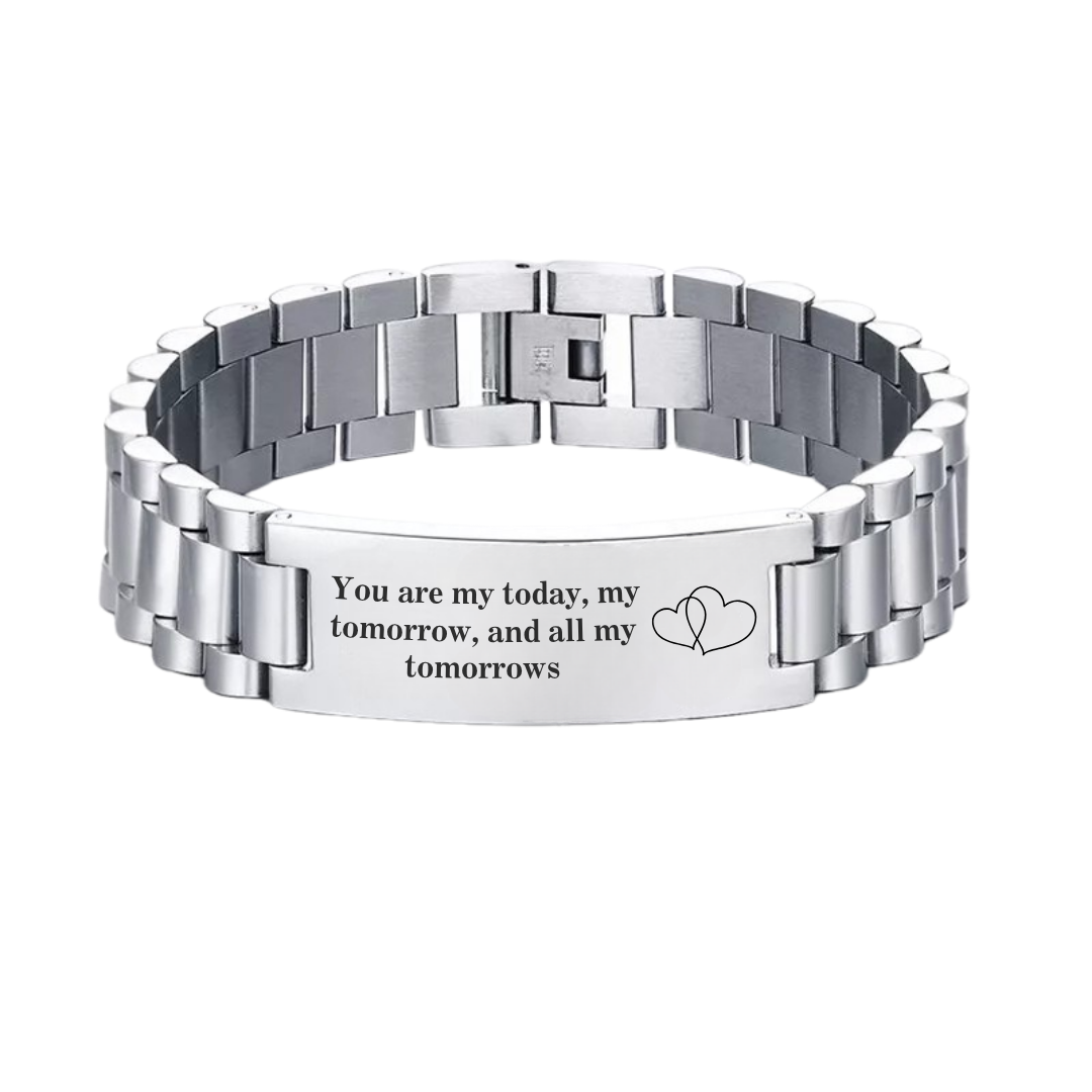 Personalised Lumira Steel Bracelet in Silver Colour