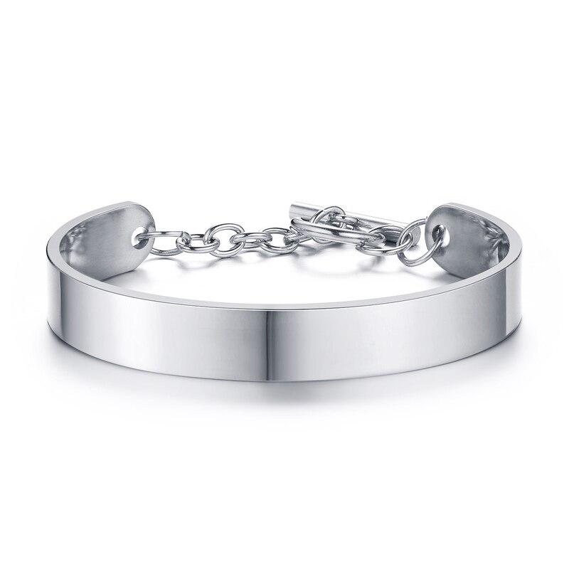 Personalised Silver Colour Steel Cuff for Women-Women Bracelets-Auswara