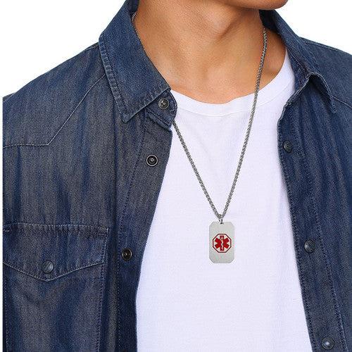 Personalised Stainless Steel Medical ID Necklace-Medical Necklace-Auswara