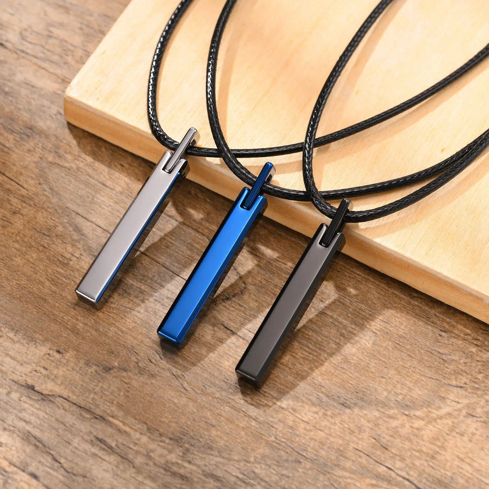 Personalised Vertical Bar Men Necklace-Personalised Necklace-Auswara