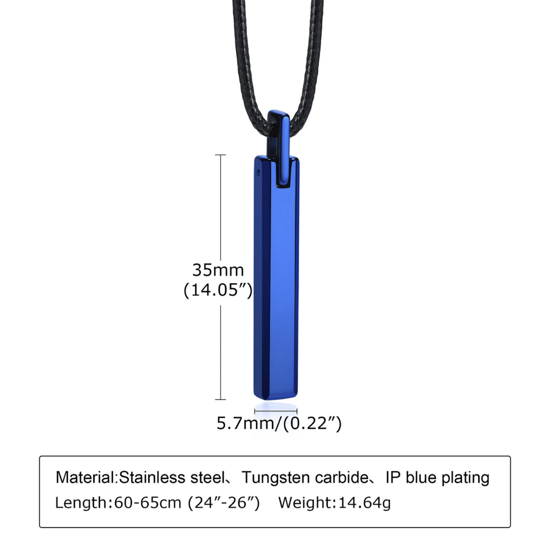 Personalised Vertical Bar Men Necklace