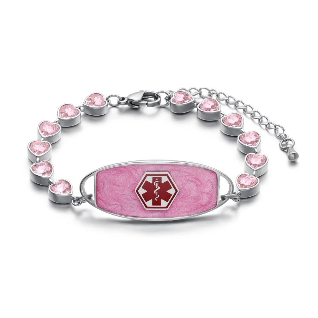 Pink Aura Personalised Alert Bracelet-Medical ID Bracelet-Auswara