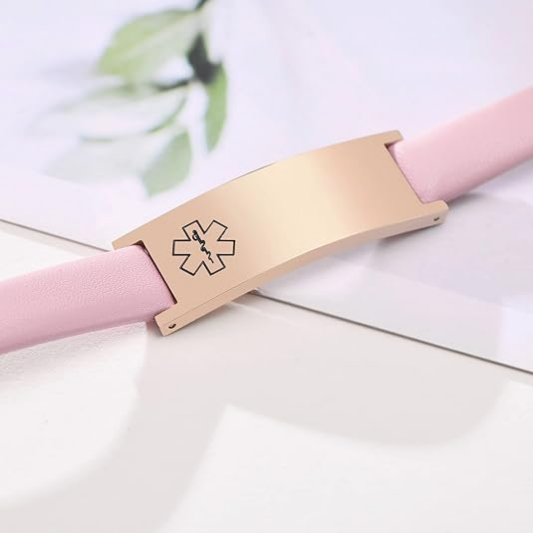 Pink LifeStripe Leather with Rose-Gold Plate