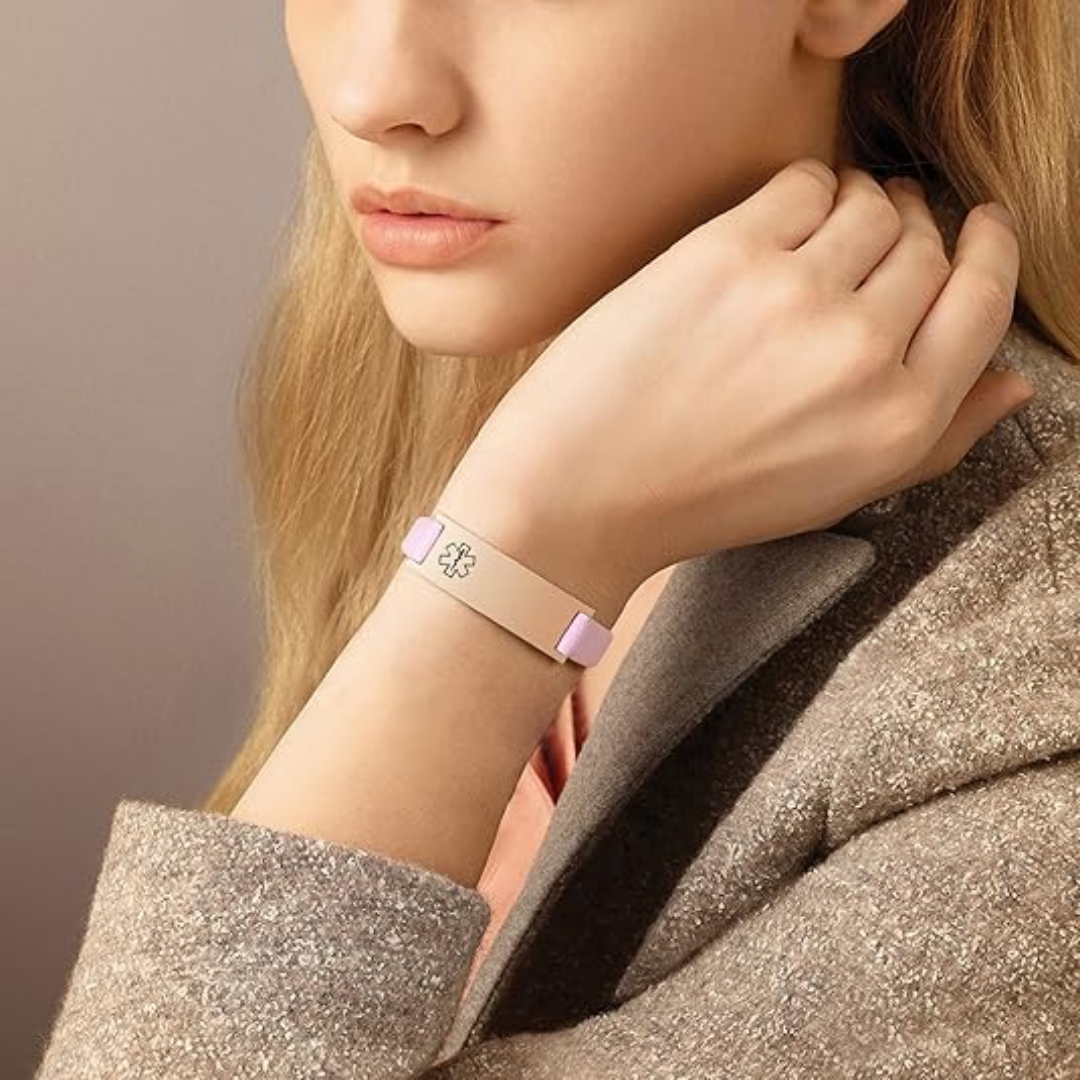 Pink LifeStripe Leather with Rose-Gold Plate