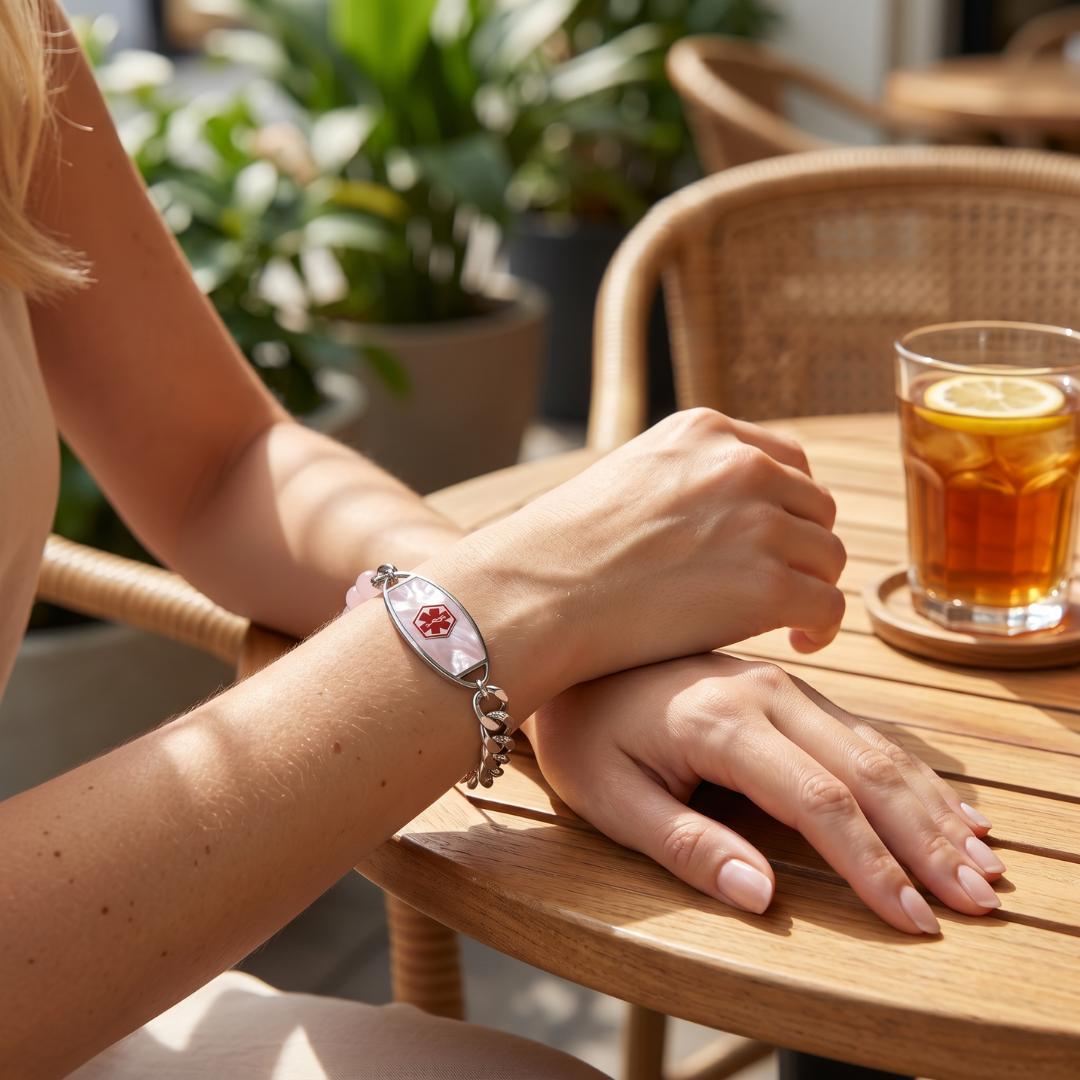 Pink Monaco Women Medical ID Bracelet-Medical ID Bracelet-Auswara