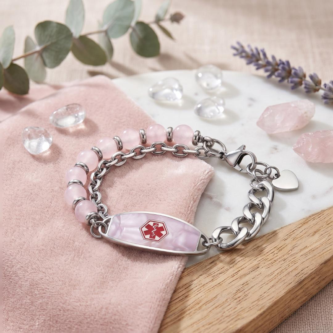 Pink Monaco Women Medical ID Bracelet-Medical ID Bracelet-Auswara