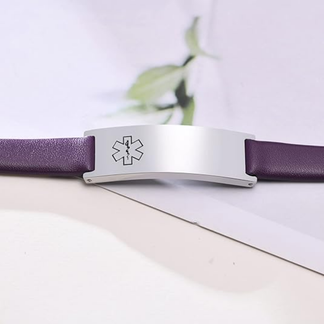 Purple LifeStripe Leather with Silver Plate