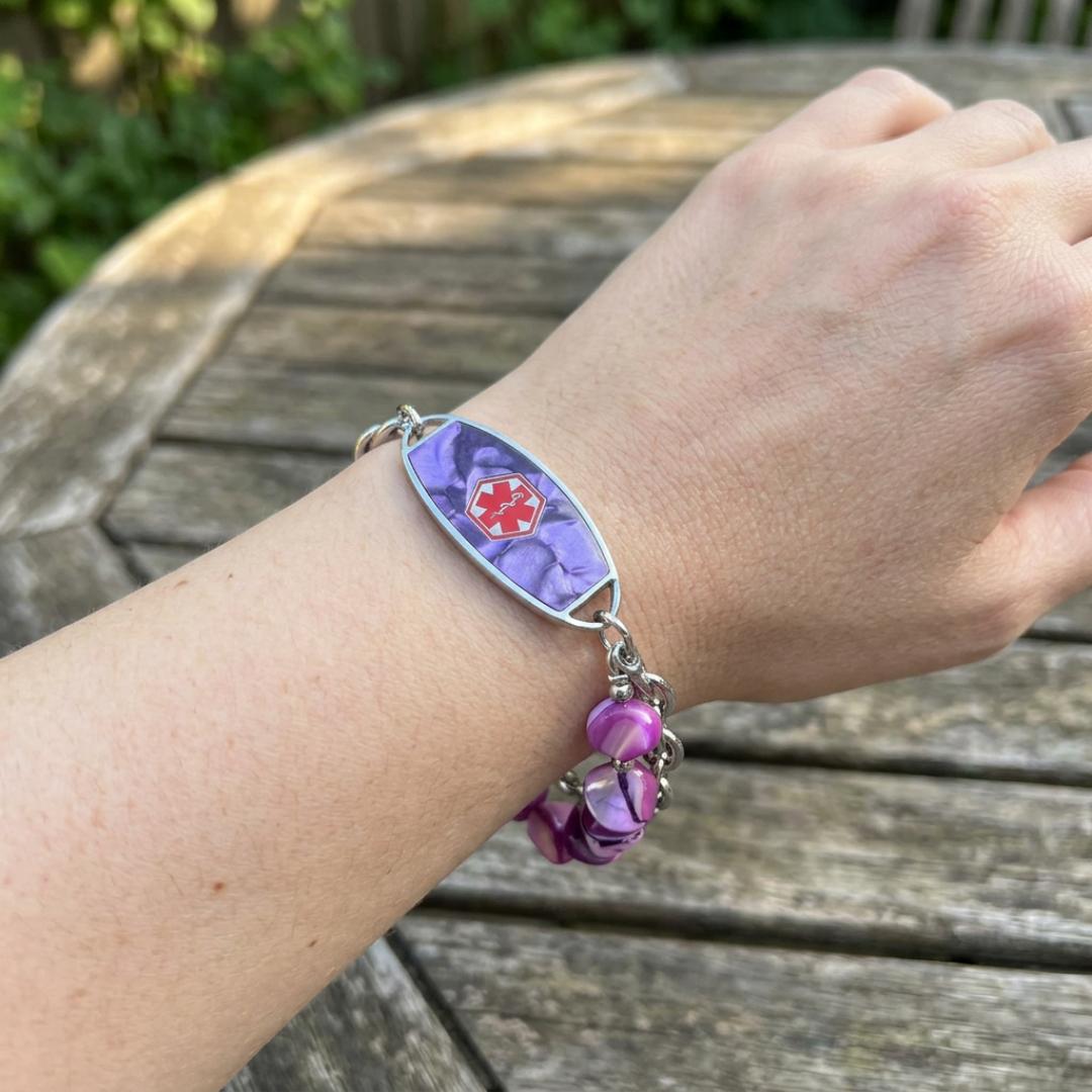 Purple Monaco Women Medical ID Bracelet-Medical ID Bracelet-Auswara