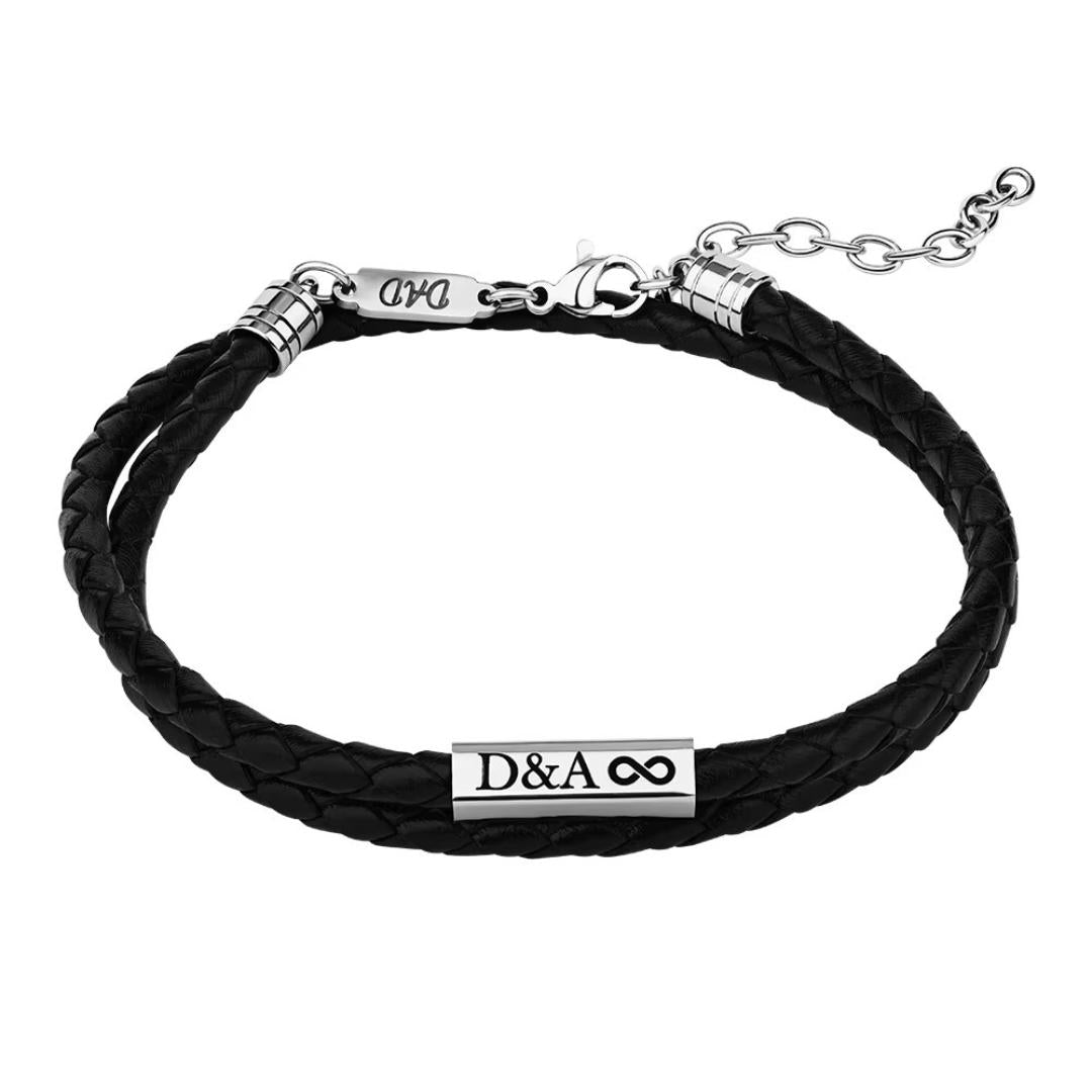 QuadMark Leather Personalised Bracelet-Personalised Bracelet-Auswara