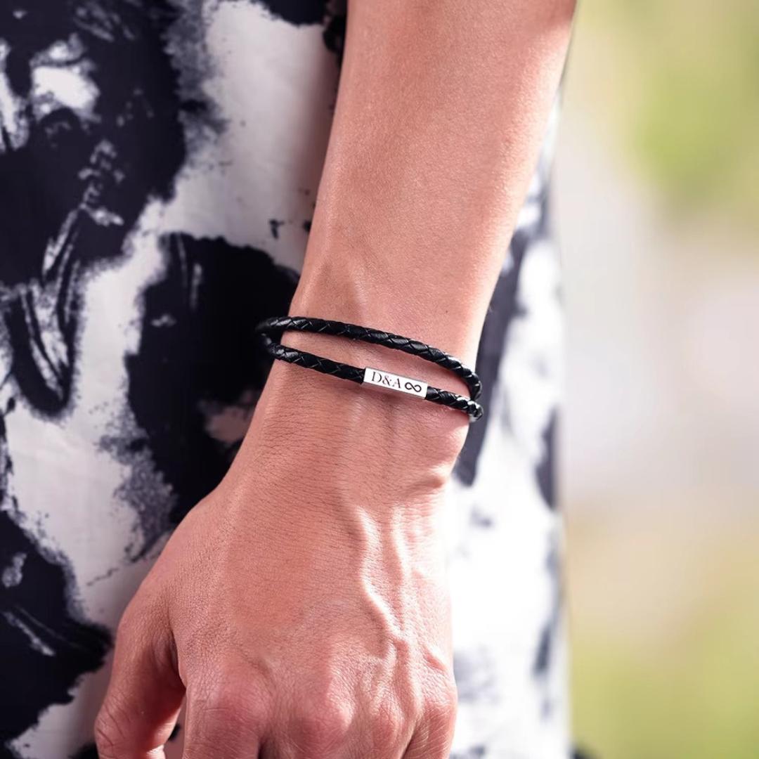 QuadMark Leather Personalised Bracelet-Personalised Bracelet-Auswara