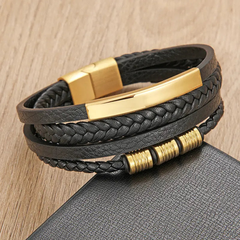 QuadraMark Custom Engraved Leather Bracelet