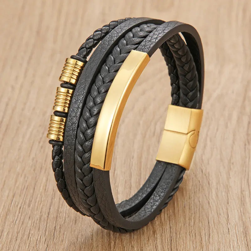 QuadraMark Custom Engraved Leather Bracelet