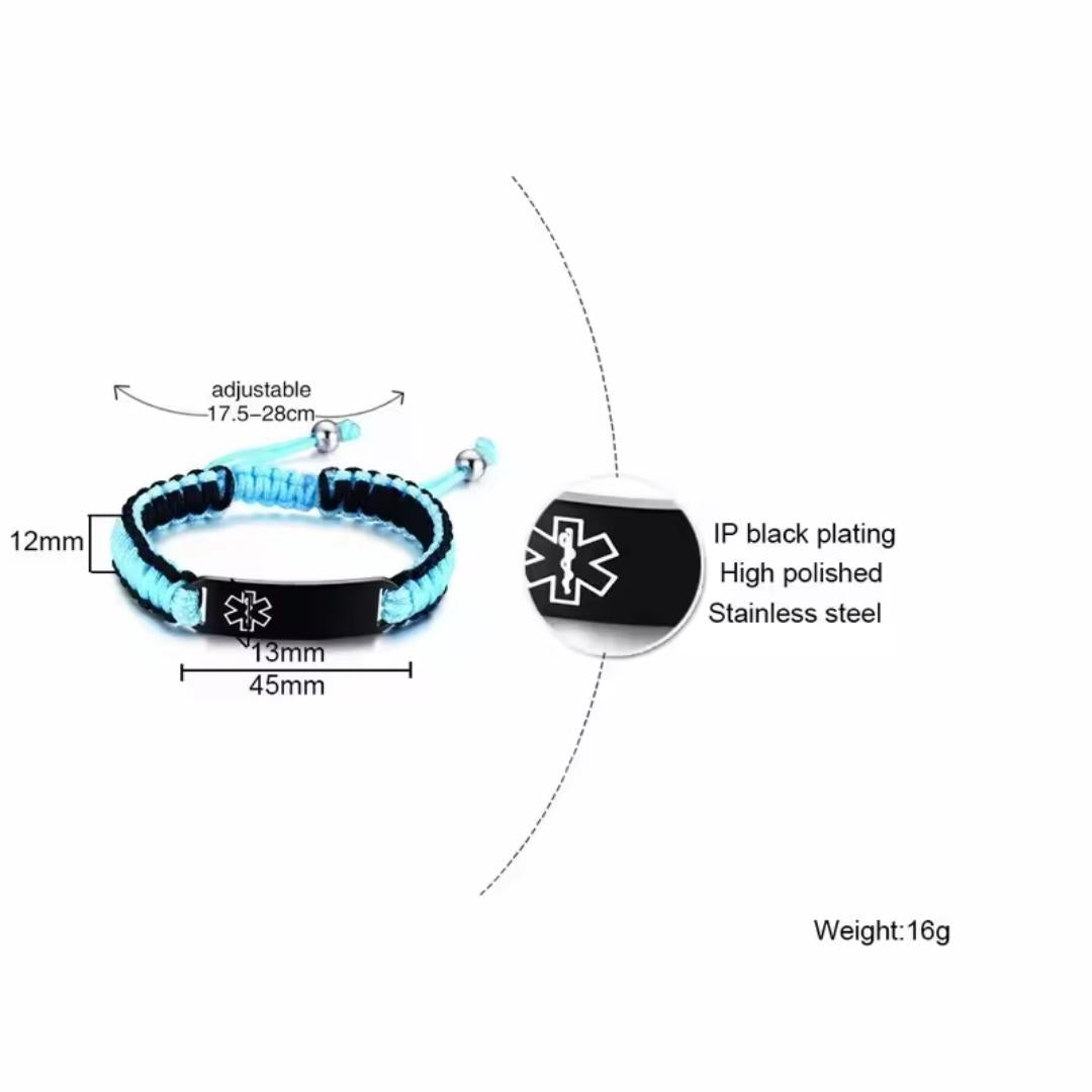 RescueLink Adjustable Medical ID Bracelet-Medical ID Bracelet-Auswara