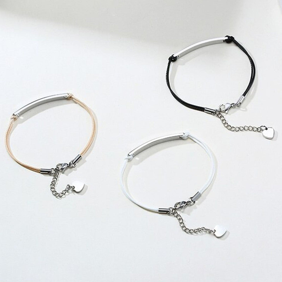Rope Personalised Bracelet with Heart Charm