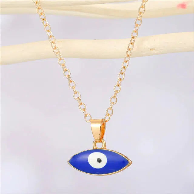Round Cut Evil Eye Necklace-Evil Eye Necklace-Auswara